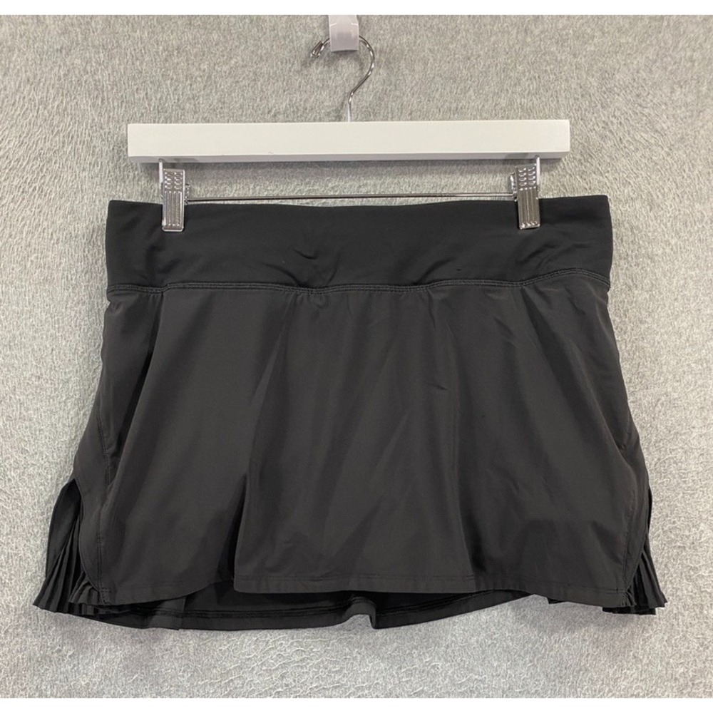 Lululemon Skirt Women 8 Black Side Pleat High Rise Tennis Skort Mini Gym Run